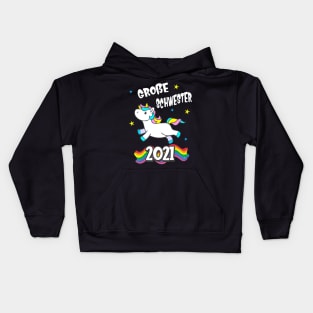 Große Schwester 2021 Einhorn Geschwister Mädchen Kids Hoodie